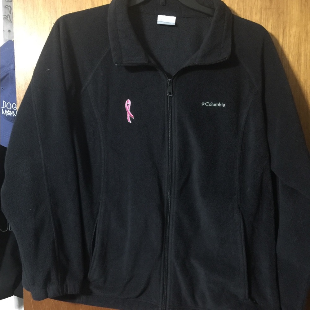 Breast cancer awareness Columbia jacket.